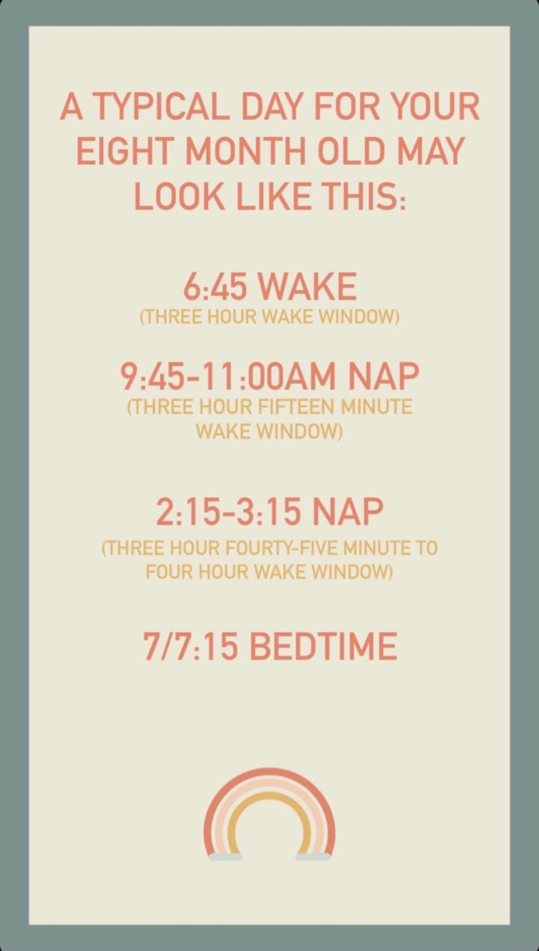 Typical day for an 8 month old