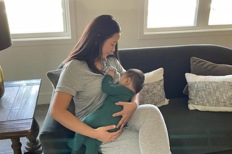 Mom breast-feeding baby