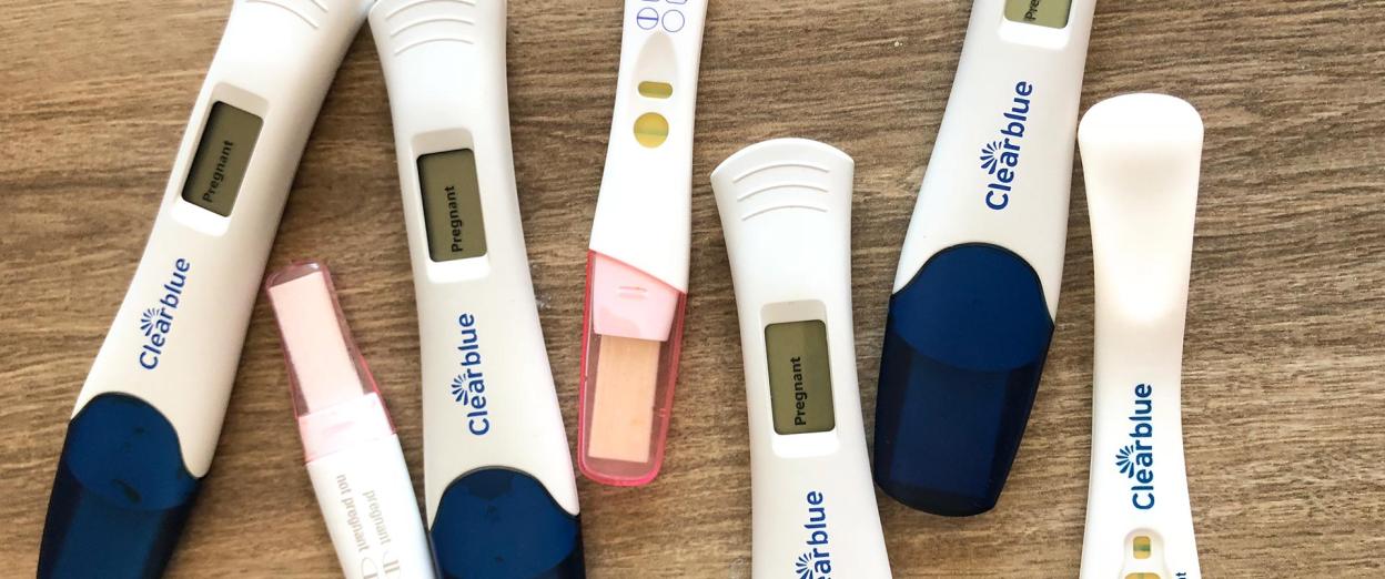 seven different positive pregnancy tests
