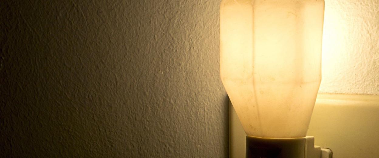 night light plugged into wall outlet