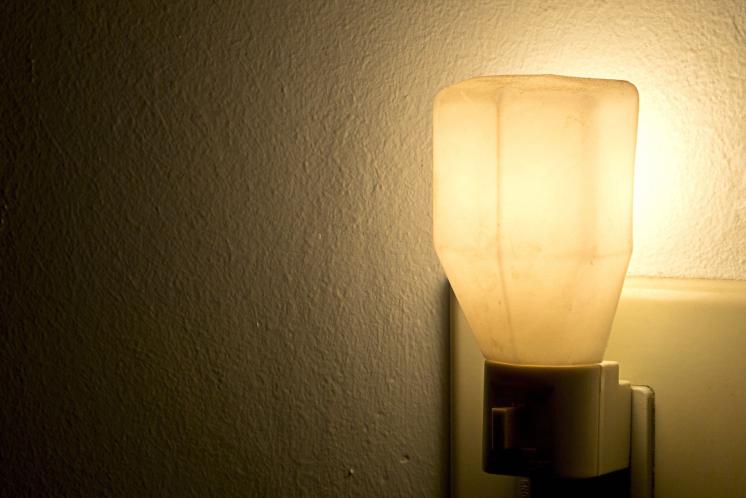 night light plugged into wall outlet