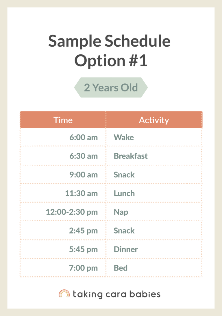 2 year old sample schedule option 1
