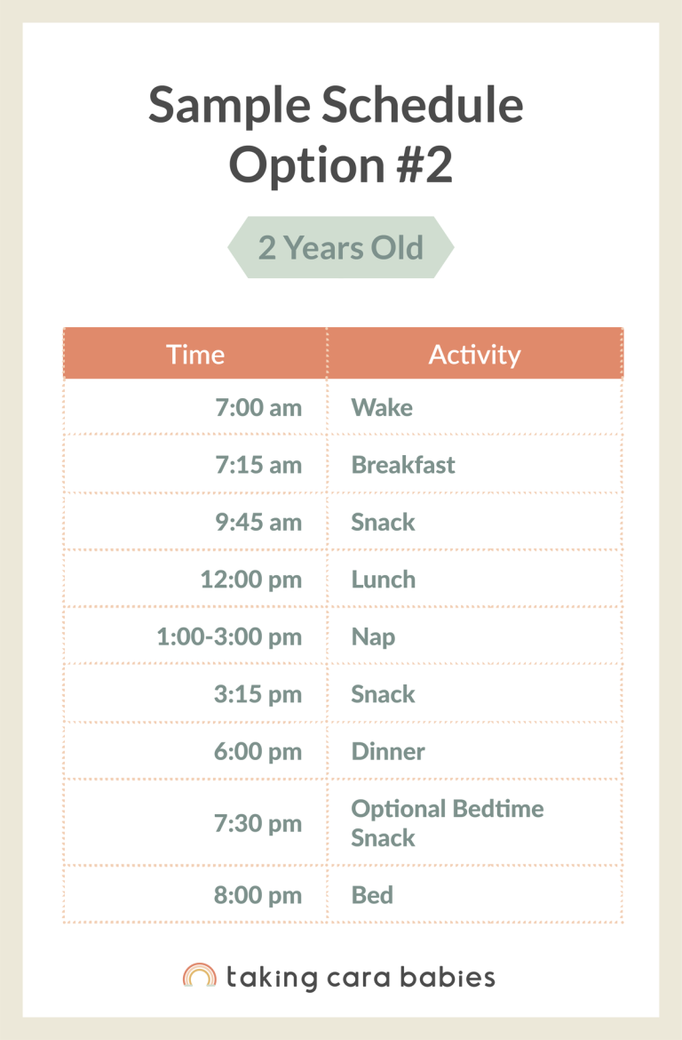 2 year old sample schedule option 2