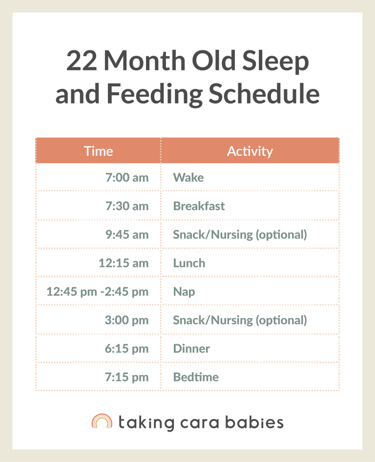 22 month old sample sleep and feeding schedule