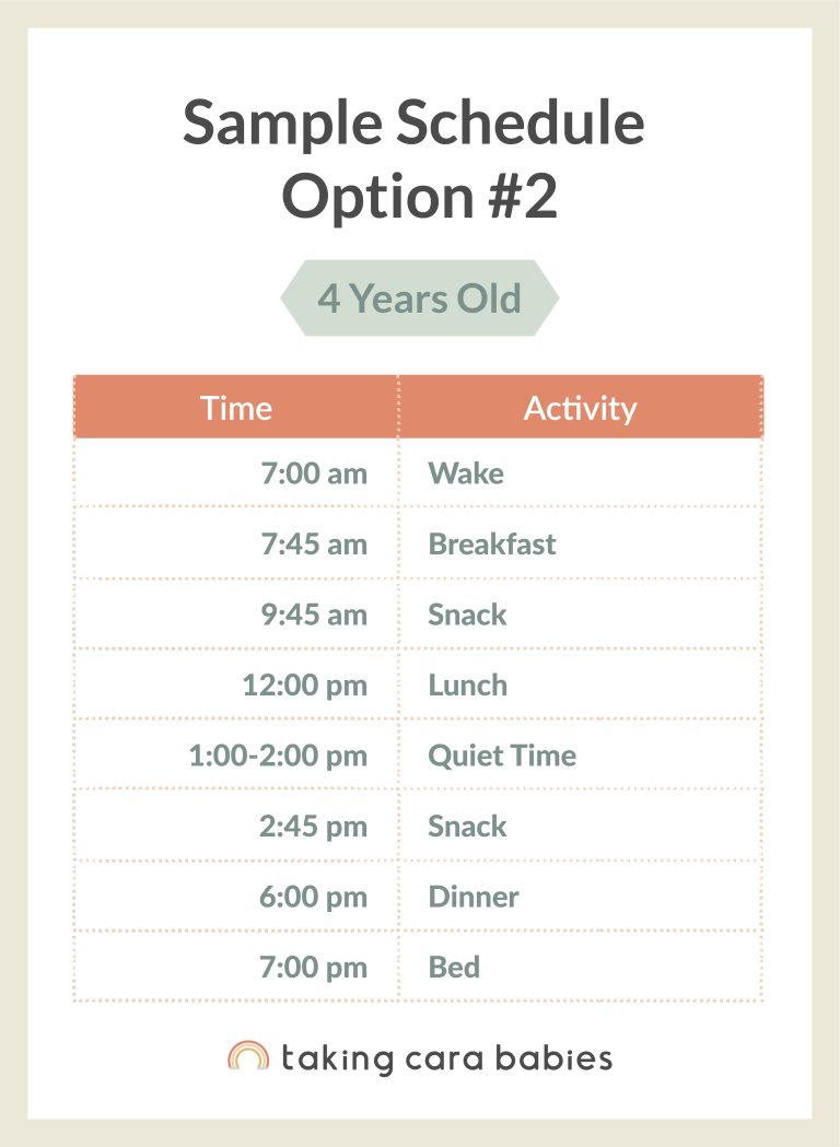 4 year old sample schedule option 2