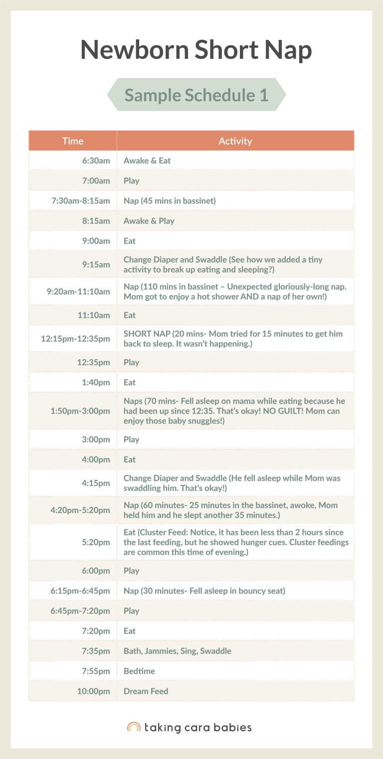 Newborn short nap sample schedule 1