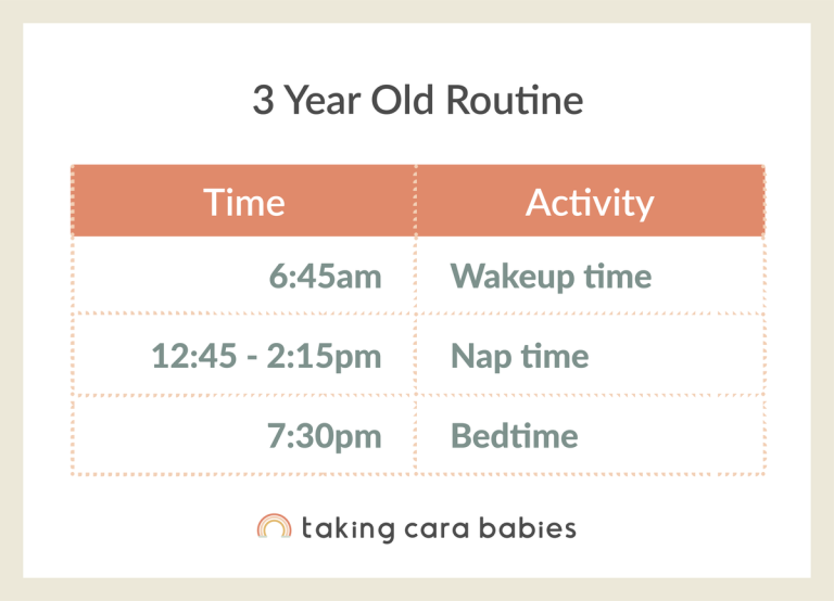 Sample 3 year old routine