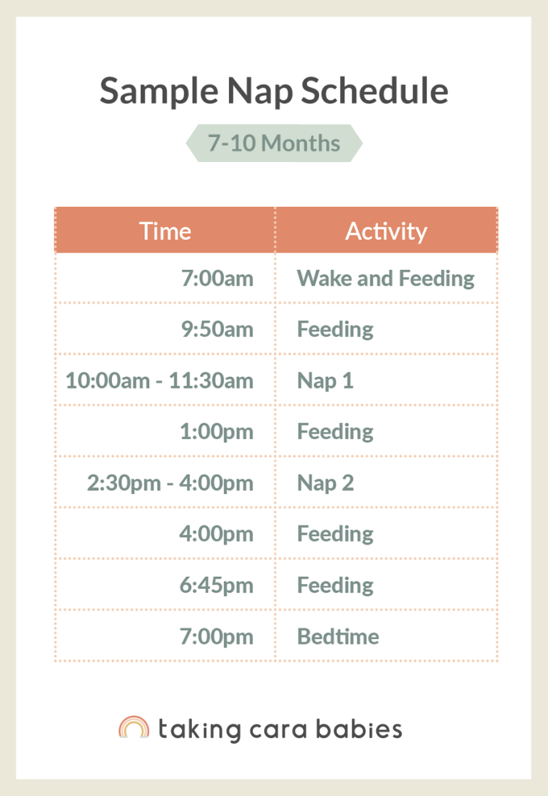 Sample nap schedule for 7 to 10 months option 2